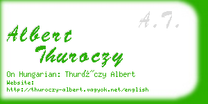 albert thuroczy business card